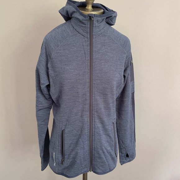 Icebreaker Merino Blue Long Sleeve Full Zip Hoodie Atom GT Jacket Sweater - L - Picture 2 of 9